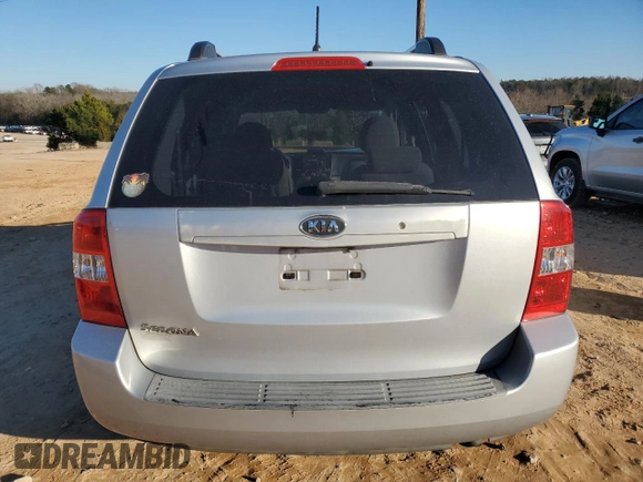 2007 Kia Sedona with VIN KNDMB133676139354, listed as a Copart auction lot 88215955 with 186,600 mi miles and Salvage Title. Bid and sale history available at carsss.com. Image 6.