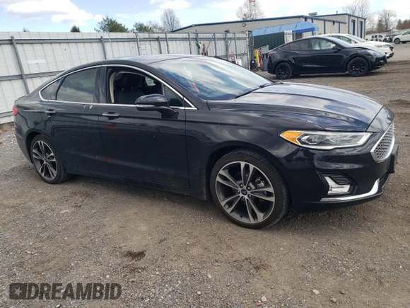 2019 Ford Fusion Titanium with VIN 3FA6P0K96KR102400, listed as a Copart auction lot 53319485 with 76,188 mi miles and Salvage Title. Bid and sale history available at carsss.com. Image 4.