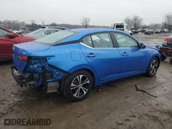 2021 Nissan Sentra SV with VIN 3N1AB8CV6MY272331, listed as a Copart auction lot 43249905 with 72,751 mi miles and Salvage Title. Bid and sale history available at carsss.com. Image 3.