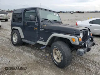2003 Jeep Wrangler Sport with VIN 1J4FA49S43P321998, listed as a Copart auction lot 60860444 with 109,856 mi miles and Salvage Title. Bid and sale history available at carsss.com. Image 4.