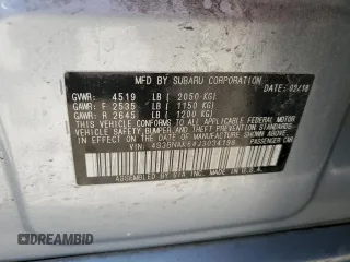 2018 Subaru Legacy Limited with VIN 4S3BNAK64J3034198, listed as a Copart auction lot 46421854 with 80,497 mi miles. Bid and sale history available at carsss.com. Image 12.