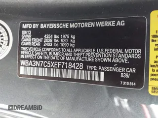 2014 BMW 4 Series 428i with VIN WBA3N7C5XEF718428, listed as a IAAI auction lot 42043910 with 157,686 mi miles and . Bid and sale history available at DreamBid. Image 9.