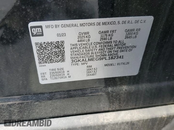2023 GMC Terrain SLE z VIN 3GKALMEG9PL182341, wystawiony jako Copart lot #60895125 z przebiegiem 25 597 mil mil oraz Szkoda całkowita • Salvage title. Historia ofert i sprzedaży dostępna na DreamBid. Obrazek 13.