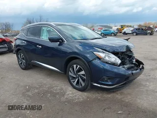 2018 Nissan Murano Platinum with VIN 5N1AZ2MH9JN192329, listed as a IAAI auction lot 42084760 with 58,936 mi miles and . Bid and sale history available at carsss.com. Image 1.