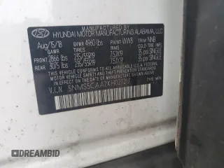 2019 Hyundai Santa Fe Limited z VIN 5NMS5CAA7KH027217, wystawiony jako Copart lot #80424754 z przebiegiem 86 370 mil mil oraz Szkoda całkowita • Salvage title. Historia ofert i sprzedaży dostępna na DreamBid. Obrazek 15.