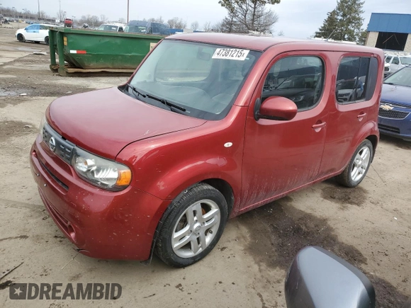 2012 Nissan Cube 1.8 S with VIN JN8AZ2KR9CT252628, listed as a Copart auction lot 47381215 with 183,723 mi miles and Salvage Title. Bid and sale history available at carsss.com. Image 1.