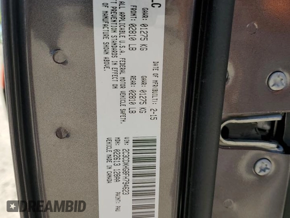 2015 Dodge Charger SXT with VIN 2C3CDXHG8FH794623, listed as a Copart auction lot 52000144 with 145,624 mi miles and Salvage Title. Bid and sale history available at DreamBid. Image 14.