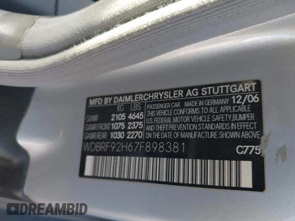 2007 Mercedes-Benz C 280 Luxury с VIN WDBRF92H67F898381, выставлен на аукционе IAAI как лот 41802139 с пробегом 147 866 миль миль и . История ставок и продаж доступна на DreamBid. Изображение 9.
