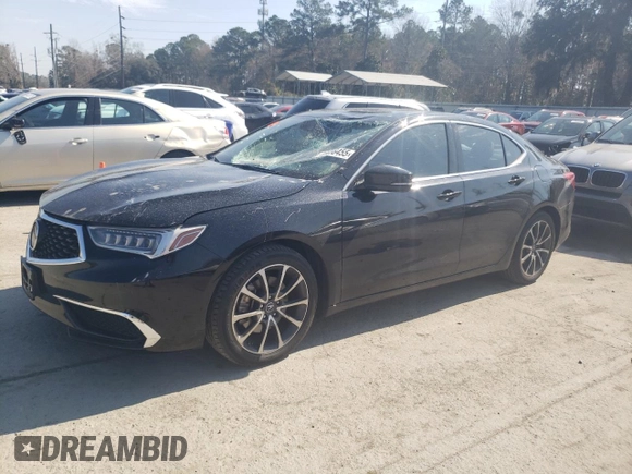 2020 Acura TLX with VIN 19UUB2F34LA000303, listed as a Copart auction lot 43458455 with 48,994 mi miles and Salvage Title. Bid and sale history available at carsss.com. Image 1.