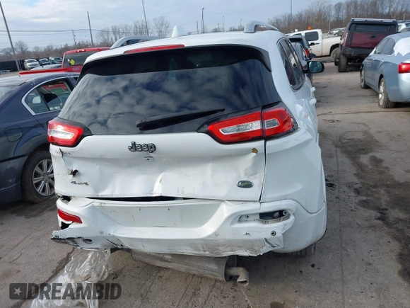 2018 Jeep Cherokee Overland with VIN 1C4PJMJX7JD594319, listed as a IAAI auction lot 41177860 with 128,925 mi miles. Bid and sale history available at carsss.com. Image 16.