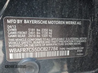 2013 BMW 5 Series 535i with VIN WBAFR7C55DC827784, listed as a IAAI auction lot 42084606 with 143,845 mi miles and . Bid and sale history available at DreamBid. Image 9.