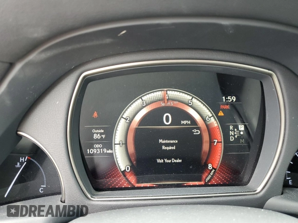 2018 Lexus LS 500 with VIN JTHB51FF1J5006811, listed as a Copart auction lot 62999675 with 109,319 mi miles and Salvage title. Bid and sale history available at DreamBid. Image 9.