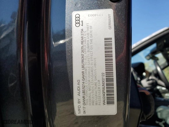 2018 Audi S5 Cabriolet Prestige with VIN WAU24GF58JN002122, listed as a Copart auction lot 76921074 with NaN miles and Salvage Title. Bid and sale history available at carsss.com. Image 12.