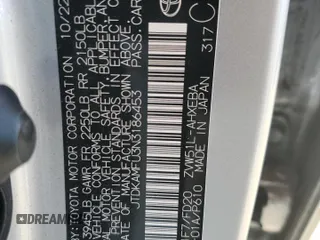 2022 Toyota Prius L Eco z VIN JTDKAMFU3N3186453, wystawiony jako Copart lot #57085015 z przebiegiem 29 944 mil mil oraz Szkoda całkowita • Salvage title. Historia ofert i sprzedaży dostępna na DreamBid. Obrazek 12.