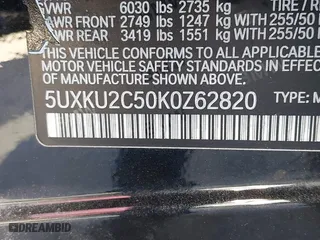 2019 BMW X6 xDrive35i with VIN 5UXKU2C50K0Z62820, listed as a IAAI auction lot 41006008 with 79,104 mi miles. Bid and sale history available at carsss.com. Image 9.