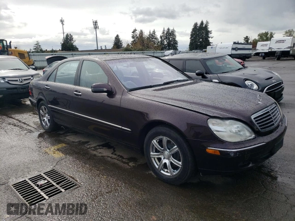 2002 Mercedes-Benz S-Class 4.3L with VIN WDBNG70J52A235556, listed as a Copart auction lot 51369375 with 201,655 mi miles and Salvage Title. Bid and sale history available at carsss.com. Image 4.