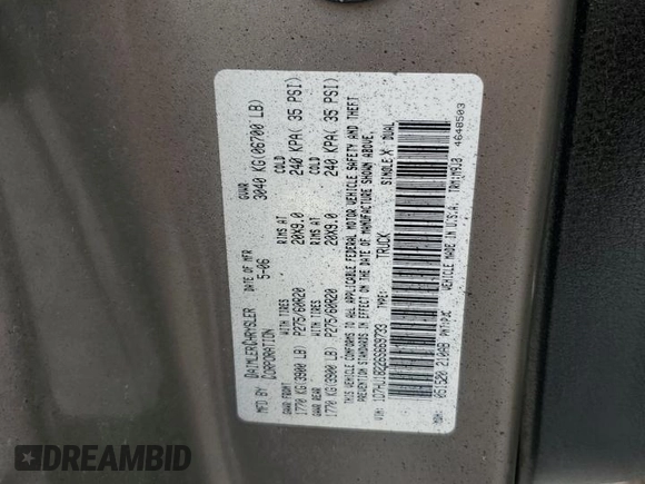 2006 Dodge 1500 SLT z VIN 1D7HU18226S669733, wystawiony jako Copart lot #55410335 z przebiegiem 143 781 mil mil oraz Szkoda całkowita • Salvage title. Historia ofert i sprzedaży dostępna na DreamBid. Obrazek 12.