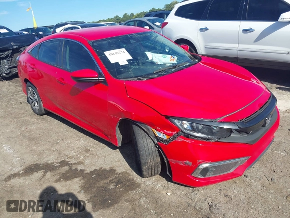 2020 Honda Civic Sedan LX with VIN 2HGFC2F62LH553713, listed as a IAAI auction lot 40249274 with 59,762 mi miles. Bid and sale history available at carsss.com. Image 1.