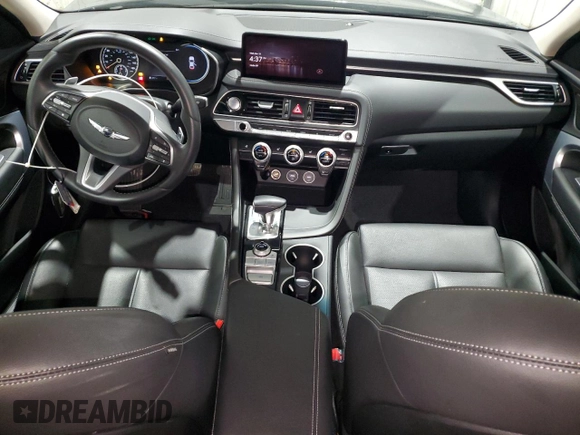 2023 Genesis G70 2.0T with VIN KMTG34TA1PU131167, listed as a Copart auction lot 80670154 with 27,980 mi miles and Clean Title. Bid and sale history available at DreamBid. Image 8.
