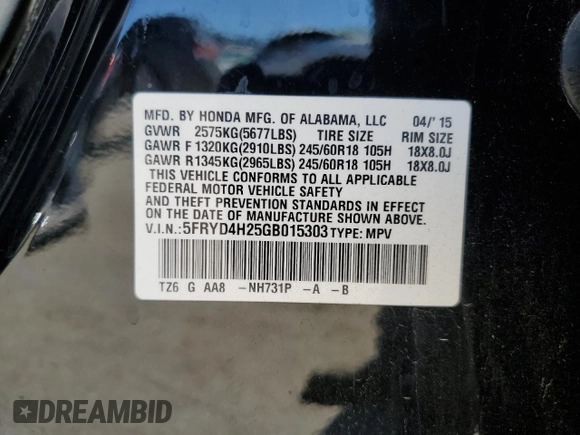 2016 Acura MDX with VIN 5FRYD4H25GB015303, listed as a Copart auction lot 60647054 with 169,759 mi miles and Salvage Title. Bid and sale history available at carsss.com. Image 14.