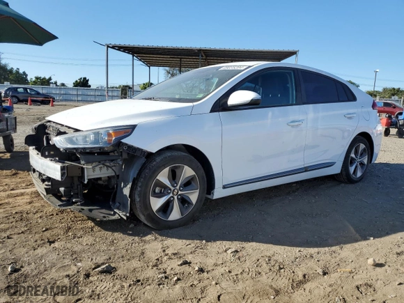 2019 Hyundai Ioniq Electric with VIN KMHC75LH0KU035958, listed as a Copart auction lot 69035204 with 56,904 mi miles and Salvage Title. Bid and sale history available at carsss.com. Image 1.