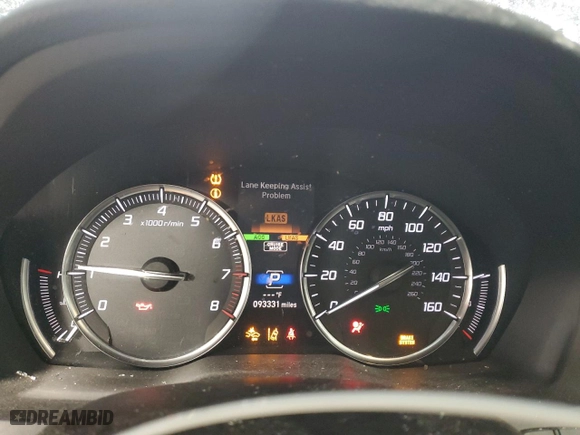 2018 Acura MDX with VIN 5J8YD4H33JL007961, listed as a Copart auction lot 47752255 with 93,331 mi miles and Salvage Title. Bid and sale history available at carsss.com. Image 9.