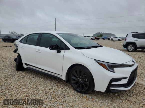 2025 Toyota Corolla SE with VIN 5YFS4MCE3SP224349, listed as a Copart auction lot 50809325 with 4,154 mi miles and Salvage Title. Bid and sale history available at carsss.com. Image 4.