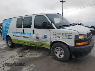 2019 Chevrolet Express Cargo with VIN 1GCWGBFGXK1239395, listed as a Copart auction lot 81158754 with 165,636 mi miles and Salvage title. Bid and sale history available at DreamBid. Image 4.