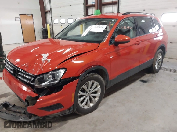 2018 Volkswagen Tiguan S with VIN 3VV0B7AX4JM019424, listed as a IAAI auction lot 41868852 with 50,889 mi miles and . Bid and sale history available at DreamBid. Image 2.