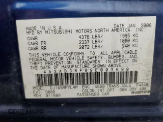 2009 Mitsubishi Galant ES with VIN 4A3AB36F89E003690, listed as a Copart auction lot 51329185 with 114,616 mi miles and Salvage Title. Bid and sale history available at carsss.com. Image 14.