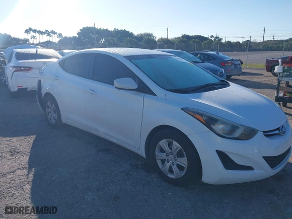 2016 Hyundai Elantra GL with VIN 5NPDH4AE3GH685460, listed as a IAAI auction lot 41674411 with 89,409 mi miles. Bid and sale history available at carsss.com. Image 1.