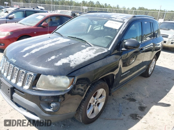 2014 Jeep Compass Latitude with VIN 1C4NJDEBXED551427, listed as a IAAI auction lot 41863047 with 75,913 mi miles. Bid and sale history available at carsss.com. Image 2.