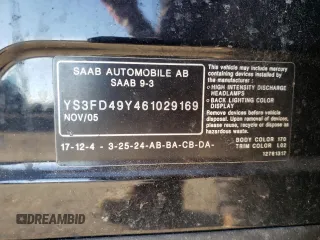 2006 Saab 9-3 z VIN YS3FD49Y461029169, wystawiony jako Copart lot #43793095 z przebiegiem Nie podano mil oraz Szkoda całkowita • Salvage title. Historia ofert i sprzedaży dostępna na DreamBid. Obrazek 12.