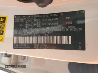 2019 Toyota Highlander LE z VIN 5TDZZRFH1KS367536, wystawiony jako Copart lot #55051045 z przebiegiem 67 732 mil mil oraz Szkoda całkowita • Salvage title. Historia ofert i sprzedaży dostępna na DreamBid. Obrazek 12.