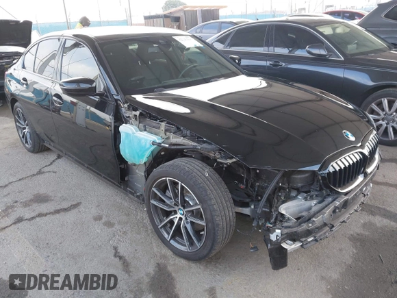 2020 BMW 3 Series 330i with VIN WBA5R1C07LFH37243, listed as a IAAI auction lot 42129217 with 22,767 mi miles. Bid and sale history available at carsss.com. Image 1.