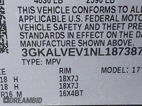 2022 GMC Terrain SLT z VIN 3GKALVEV1NL187387, wystawiony jako IAAI lot #41694909 z przebiegiem 45 852 mil mil oraz . Historia ofert i sprzedaży dostępna na DreamBid. Obrazek 9.