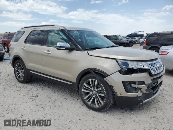 2017 Ford Explorer Platinum with VIN 1FM5K8HT1HGD78629, listed as a Copart auction lot 60538845 with 78,722 mi miles and Salvage title. Bid and sale history available at DreamBid. Image 4.