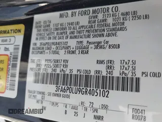 2016 Ford Fusion SE Hybrid with VIN 3FA6P0LU9GR405102, listed as a IAAI auction lot 42358807 with 91,130 mi miles and . Bid and sale history available at DreamBid. Image 9.