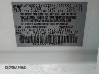 2024 Nissan Sentra SV with VIN 3N1AB8CV0RY218918, listed as a Copart auction lot 57944735 with 22,879 mi miles and Non repairable. Bid and sale history available at DreamBid. Image 13.
