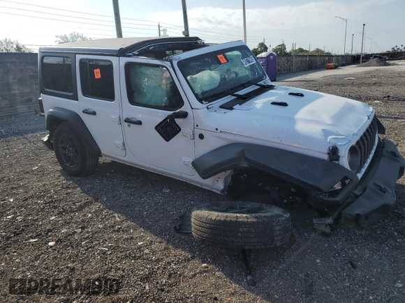 2025 Jeep Wrangler Sport S with VIN 1C4PJXDN7SW500165, listed as a Copart auction lot 49271945 with 8,271 mi miles and Non repairable. Bid and sale history available at DreamBid. Image 4.