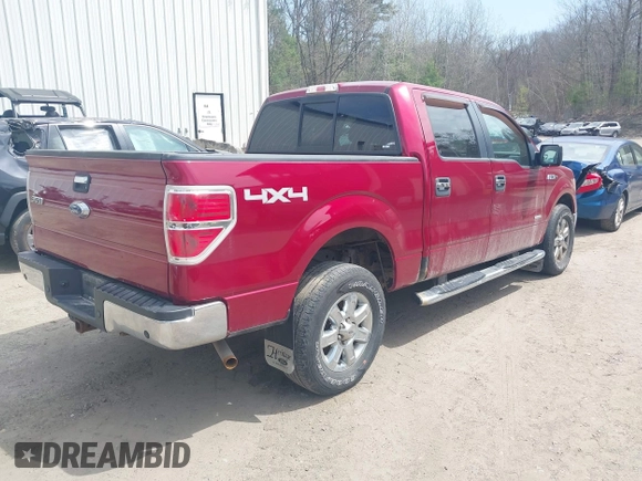 2013 Ford F-150 XL with VIN 1FTFW1ET7DFD87683, listed as a IAAI auction lot 42157395 with 185,649 mi miles. Bid and sale history available at carsss.com. Image 4.