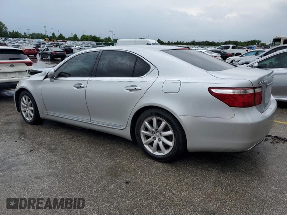 2007 Lexus LS 460 with VIN JTHBL46FX75031383, listed as a Copart auction lot 59386745 with Not provided miles and Salvage title. Bid and sale history available at DreamBid. Image 2.