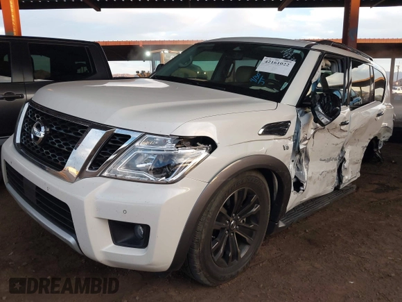 2018 Nissan Armada Platinum with VIN JN8AY2NC9J9552481, listed as a IAAI auction lot 42161022 with 95,415 mi miles and . Bid and sale history available at DreamBid. Image 2.