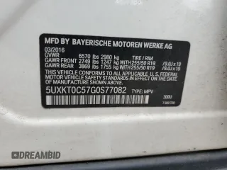2016 BMW X5 xDrive40e z VIN 5UXKT0C57G0S77082, wystawiony jako Copart lot #59982295 z przebiegiem 121 725 mil mil oraz Czysty tytuł • Clean title. Historia ofert i sprzedaży dostępna na DreamBid. Obrazek 14.