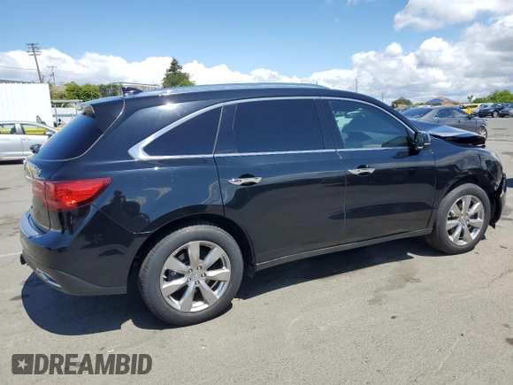 2014 Acura MDX Advance with VIN 5FRYD4H83EB032053, listed as a Copart auction lot 56803255 with Not provided miles and Salvage title. Bid and sale history available at DreamBid. Image 3.