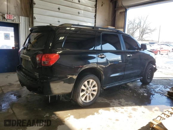 2016 Toyota Sequoia Platinum with VIN 5TDDW5G17GS129498, listed as a Copart auction lot 89099455 with 0 mi miles and Salvage Title. Bid and sale history available at carsss.com. Image 3.