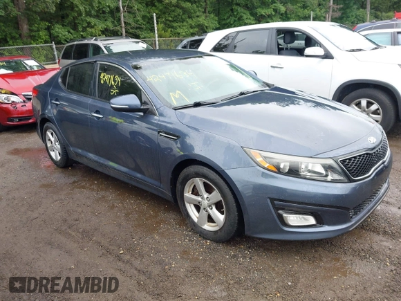 2015 Kia Optima LX with VIN 5XXGM4A76FG370219, listed as a IAAI auction lot 42471634 with 118,467 mi miles and . Bid and sale history available at DreamBid. Image 1.