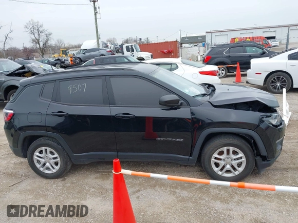 2018 Jeep Compass Sport with VIN 3C4NJCAB4JT469519, listed as a IAAI auction lot 41963902 with 80,093 mi miles. Bid and sale history available at carsss.com. Image 13.