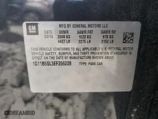 2014 Chevrolet Malibu LS with VIN 1G11B5SL3EF256228, listed as a Copart auction lot 54376985 with 149,389 mi miles and Clean Title. Bid and sale history available at carsss.com. Image 12.
