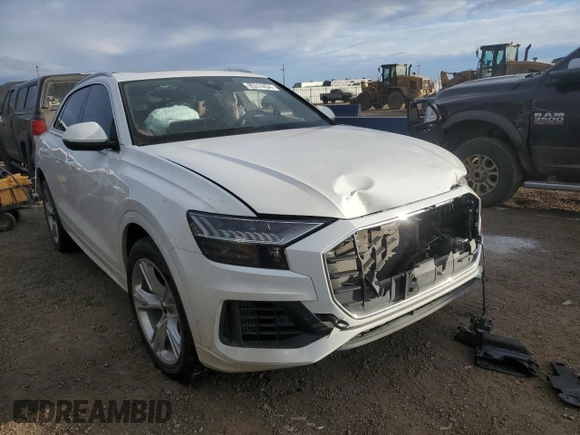 2023 Audi Q8 Premium Plus with VIN WA1BVBF11PD022656, listed as a Copart auction lot 85314434 with Not provided miles and Salvage title. Bid and sale history available at DreamBid. Image 4.